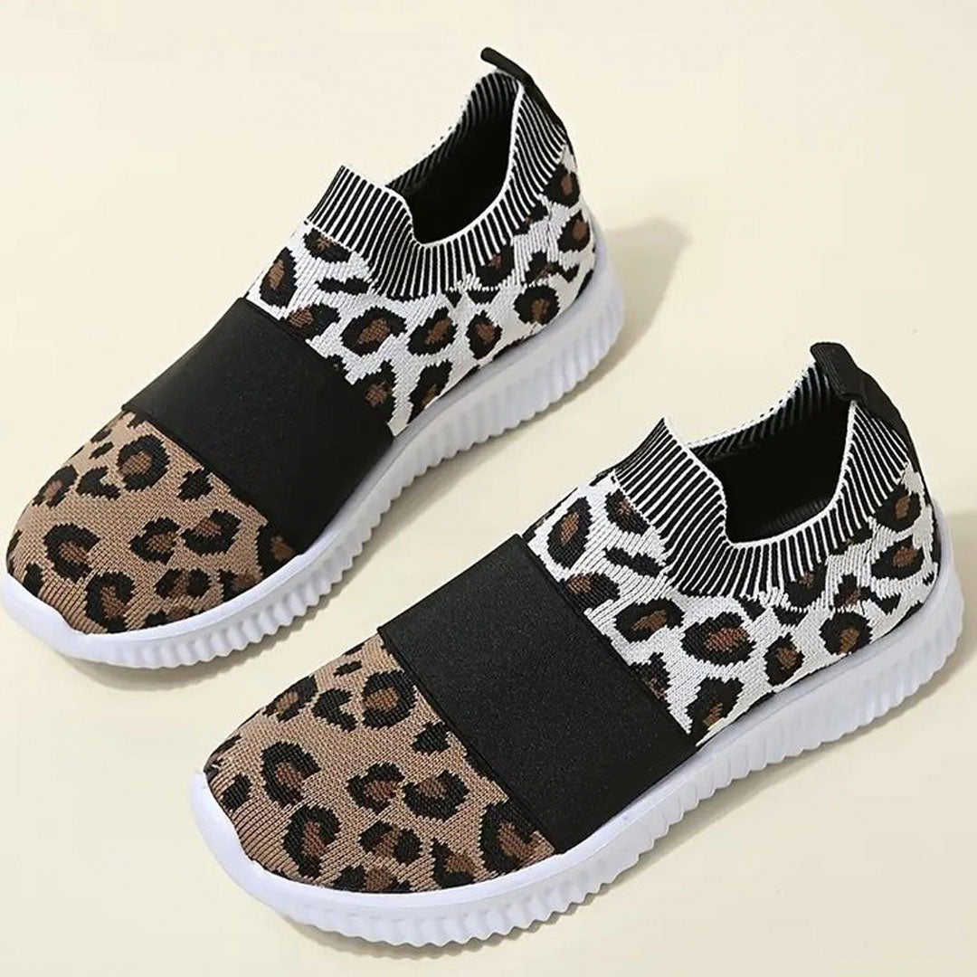 Vallova's LauraStride Leopard Slip-on Sneakers