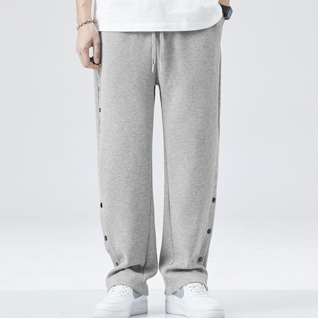 Vallova's Synca Flow Wide Cotton Sweatpants with Buttonwork