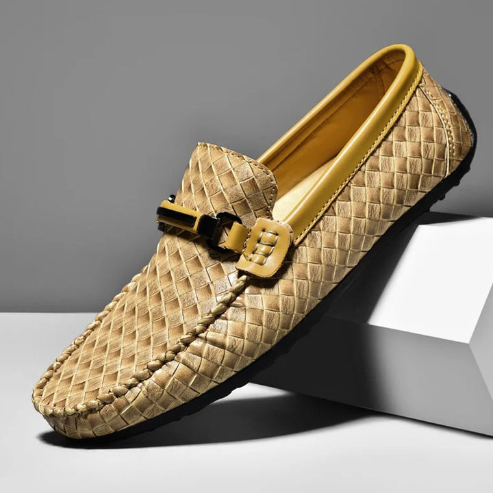 Vallova's Cairo Leather Croc Loafers
