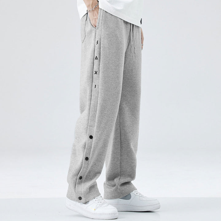 Vallova's Synca Flow Wide Cotton Sweatpants with Buttonwork